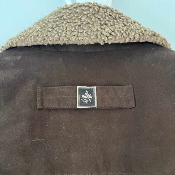 Rainforest Brown Hooded Coat Mens Size L Faux Suede Winter Jacket - Picture 4 of 10